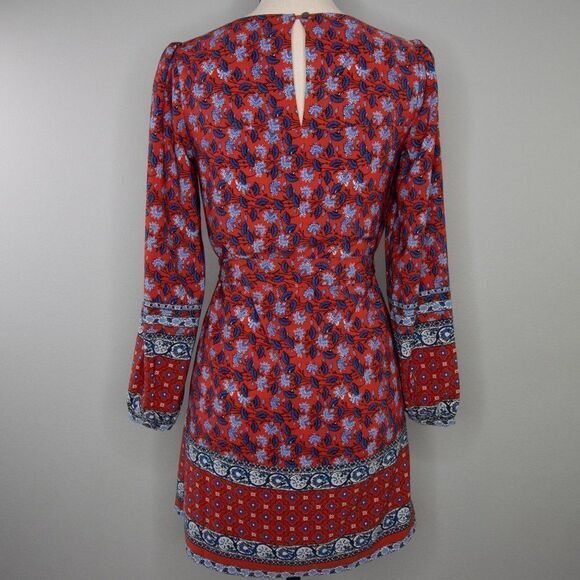 NWOT LOFT BORDER FLORAL TIE WAIST DRESS,XS - Picture 5 of 16